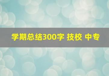 学期总结300字 技校 中专